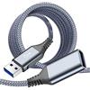 sweguard Cavo Prolunga USB 3.0 [4M] Cavo Prolunga Maschio A Femmina A 5Gbps Nylon | Specifiche USB 3.0, trasferimento 5 Gbps, compatibile con HDD, fotocamera, stampante, tastiera, mouse, nylon intrecciato