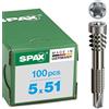 SPAX 557000500513 - Vite a testa tonda 5.0X 51 TX25, in acciaio INOX A2, 100 pezzi, colore: Argento