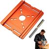 Generic Staffa per Fresatura di Scanalature Piastra Guida in Alluminio Dima di Fresatura a Doppia Scala Piastra di Inserimento da Tavolo per Fresature Rettilinee e Progetti，Arancione+un coltello