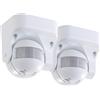 revolt sensore di movimento per esterni: Set di 2 180°-PIR-Motion Sensor, inclinabile verticalmente, 230 Volt (rilevatore movimento per esterni, sensore esterno, allarme per porta)