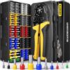 DxCRIMP Kit Pinza Crimpatrice Puntalini 0,25-25mm² 11 Misure | Pinza crimpatrice esagonale e terminali a bussola isolati per cablaggio automobilistico quadri elettrici PLC e domestico