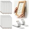 SYCEES Strisce Adesive per Appendere Quadri 24 Coppie,9*2cm Tenuta Forte | Strisce Appendi Quadri Adesive Senza Chiodi Senza Danni al Muro,Strisce Adesive Rimovibili per Cornici Poster Decorazione