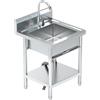 RivieraSink RiveraSink Lavello Professionale 50 x 50 cm in Acciaio Inox | a 1 Vasca con Paraspruzzi, Rubinetto e Ripiano Inferiore per Cucina, Ristorante, Garage, Laboratorio e Giardino