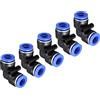 M METERXITY 5pz Gomito Pressione Collegamento Tubo Raccordo 10mm OD Blu | Pneumatico Aria Pressione Collegamento Rapido, Applicazione Tubo Connessione