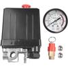 Wodsty Interruttore di pressione per compressore d'aria 175 PSI 4 porte con valvola di sicurezza, regolatore di pressione 12 bar 220 V per officina e fabbrica
