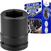 MONTERAL Chiave a Bussola per Avvitatore ad Impulsi 3/4 x 32 mm DIN 3121 - Chiave Bussola Lunga 90 mm Esagonale - Realizzata in Acciaio Legato al Cromo Molibdeno CrMo - MONTERAL