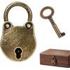 LEOUEANR 1 Lucchetto Mini in Bronzo Antico, Lucchetti a Chiave in Stile Vintage, Costruzione in Ottone Resistente Alla Ruggine, Per Sicurezza di Diario, Scatola di Gioielli & Cassetta di Archiviazione