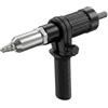 Vyzio RIVETY Adattatore Rivettatrice per Trapano Elettrico da 8 mm, Accessorio per Rivetti in Acciaio al Carbonio, 4 Ugelli 2,4-4,8 mm, Manico Ergonomico, per Lavori di Fai da Te e Metallo