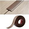 Zayejod Striscia Transizione PVC, Copertura Pavimento Laminato Autoadesiva, Barra Separazione Porte, Profilo Piatto Giunzione Pavimenti,Grano Di Teak Marrone(5cm x 2mm x 4M)