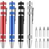 ZMDMAH Set di 4 mini cacciaviti 8 in 1 penna,Cacciavite tascabile, cacciavite magnetico portatile, cacciavite a taglio incrociato, per riparazioni, installazione manuale