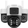 SRIHOME Telecamera di sicurezza PTZ, 3 x 2 MP, Wi-Fi, 5G/2,4 GHz, rilevamento del movimento, allarme acustico e ottico