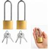Andymoro Set 2 Lucchetti con Chiave 38 mm Arco Lungo Serratura di Sicurezza | Lucchetto Sicurezza con Chiavi Uguali per Armadietto Garage Valigia Cassetta Attrezzi e Deposito