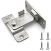 ZMZaoan Chiusura per Serratura a 90 Gradi, Chiusura a Scatto in Acciaio Inox per Porta Scorrevole, Blocca Porta, Chiavistello per Porta in Legno con Fibbia Piegante per Finestre (Argento, Grande)