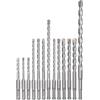 Einhell - Set di 12 punte per trapano (accessori per martello perforatore, adatto per martelli con attacco SDS Plus, con 12 punte per pietra in metallo, consegna in pratica valigetta