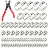 Dokpav 70 Fascette Stringitubo Inox a Orecchio con Pinza,Tubi 6,8-25,3mm | 304 acciaio inossidabile antiruggine,6 misure,utensile 17,5cm,auto giardino idraulica gas