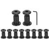 QUARKZMAN 10 Set Bulloni a Testa Esagonale M6x12mm con Dado M6x15mm Nero | Bulloni Testa Cilindrica e Chiave Esagonale Bulloni e Viti per Connettori Mobili per Cintura a Scomparsa Nero