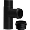 MBM Canna fumaria Tubo nero stufa pellet smaltato giunto scomparsa raccordo caldaia a T 90 fm-f DN 80 canna fumaria 600 CE Made in Italy