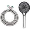 Vexaflow Soffione Doccia Alta Pressione Set, Doccino Anticalcare con Tubo Doccia 1,5 m, 3 Modalità di Spruzzo, Ugelli in Silicone, Universale per Bagno Casa e Installazione Facile