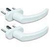 Veshy 2 maniglie per finestra in alluminio, colore bianco RAL 9016, lunghezza perno 35 mm (2)