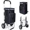 YEAUPE PRO Carrello a mano, volume 50 L e carico 30 kg - con strisce riflettenti - Adatto per l'uso quotidiano, viaggi e attività all'aperto.