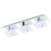 EGLO LED lampada da soffitto Vicaro, plafoniera, acciaio inox | cromato, vetro satinato bianco, chiaro luce calda