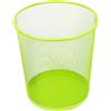 D.RECT KOMO Cestino Gettacarte 12L in Metallo - Bidone Ufficio Rotondo - Struttura Robusta in Rete Metallica - per Studio e Cucina - Verde Lime