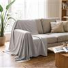 Italian Bed Linen Telo Copridivano Tinta Unita Max Color - Telo Arredo Divano Made in Italy - Telo Copritutto 100% Cotone, Grigio Chiaro, 1 Posto