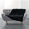 Douceur d'Intérieur morbidezza interna FLANOU Plaid, Poliestere, Nero, 125 x 150 cm