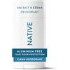 Native Deodorante Donne & Uomini - Senza Alcol & Alluminio - Profumo Sale & Cedro - Di Origine Naturale con Burro di Karité, Olio di Cocco & Bicarbonato di Sodio - Controllo degli Odori 72 Ore (75 ml)