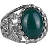 KAMBO Anello da uomo in argento sterling 925 naturale islamico, gemma argentata, pietersite, Gemma d'argento, Pietersit.