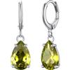 Bestyle Orecchini Argento 925 Ciondolo Goccia Granato/Acquamarina/Smeraldo Pietre Preziose ad Alta Traslucidità Orecchini Collezione Pietra Portafortuna 12 Mesi