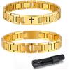 XUANPAI Bracciale da uomo in acciaio inox, con croce di Gesù Cristo, regolabile, con chiusura a levetta, regalo per figlio, papà, marito, fratello, cresima, Natale