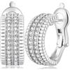 Miaofu Orecchini a Cerchio 18k Oro Bianco Placcata Argento Zirconi Simulato Diamante Brillanti per Donna