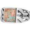 KAMBO Anello in argento Sterling 925 con turchese naturale dell'Arizona, pietra preziosa, turchese, Gemma