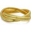 Bling Jewelry Braccialetti Intrecciati A Spirale Omega Snake Cobra Wide Bangle Flessibili Braccialetti Per Donne In Acciaio Inossidabile Placcato Argento, Canna Di Fucile, Oro Rosa E Oro Giallo 8 A 8,5 Pollici