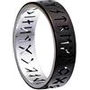 TQWSVUM Uomo Donna Anello Rune Vichinghe in Acciaio Inossidabile - Anello Rune Nordico Vintage Scavato - Fatto A Mano Gotico Elder Futhark Rune Anelli per Pollice Gioielli per Fede Nuziale