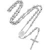 ChainsPro Collana Rosario da Uomo Donna con Croce in Acciaio inossidabile | Gioielli Religiosi in Argento/Oro/Nero con Medaglia della Maria/San Cristoforo/San Michele o con Foto Personalizzate