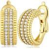 Miaofu Orecchini a Cerchio 18k Oro Bianco Placcata Argento Zirconi Simulato Diamante Brillanti per Donna