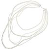 LALAFINA Collana Lunga a Strati Perle di Vetro Beige, Stile Elegante | Stratificazione, Look Minimalista e Sofisticato, Adatta a Maglioni, Abiti, Ufficio e Cerimonie