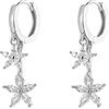 IMINI Orecchini a Cerchio Pendenti Con Fiore Di Cz Per Donne e Ragazze In Argento Sterling 925 Piccoli Strass Con Doppia Margherita Fiore Goccia Pendenti Cerchio Cartilagine Stud Trago Moda Orecchini