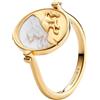 PANDORA Pegasus 164812C08 - Anello con medaglione reversibile placcato oro 14 carati e madreperla