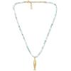 GAVU Collana Donna Pietre Naturali con Ciondolo Pesce Dorato | Collana donna con pietre naturali sfaccettate da 3 mm, ciondolo pesce dorato in acciaio inox placcato oro, 40+5cm