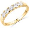 Anellissimo Anello rivieretta Donna Argento 925 Placcato 18 carati con zirconi -