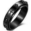 Adreamz Rosario in acciaio inox da 6 mm, per alleviare l'ansia, argento, nero, oro, oro rosa