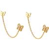 IMINI Graziosi Orecchini a Perno In Argento Sterling S925 Per Donne e Ragazze Con Cristalli Di Zirconia Cubica Strass Nappa Catena Pendente Goccia Cartilagine Orecchino Doppio Foro Gioielli Regalo