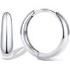 Bestyle Orecchini Cerchio Argento 925 Donna Oro/Argento Anallergici Chunky | Piccoli Orecchini Cerchio Oro Placcato 14K alla Moda Leggeri, Larghezza 8/10/12/14/16/18/20 mm, Regalo per Ragazze Mamma