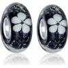Bling Jewelry Flore Floreale Con Perla Di Vetro Murano Per Braccialetto Set 2 In Argento Sterling