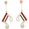 minkissy Orecchini a Goccia Nota Musicale Rosso in Metallo, 1 Paio | Donne e Amanti della Musica, Stile Lineare Geometrico, Regalo per Natale, Compleanno, Thanksgiving