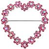 Bling Jewelry Romantico Matrimonio Vacanze Rosa Cristallo Scintillante Moda Sposa Grande Dichiarazione Aperta Cuori A Forma Spilla Pin Per Donne Lega Placcata In Rodio