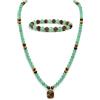Embtrem Set di gioielli per donne e uomini con braccialetti di denaro per donne e uomini giada cristallo occhio di tigre ossidiana collana con perline Feng Shui Buona fortuna denaro braccialetto ricchezza